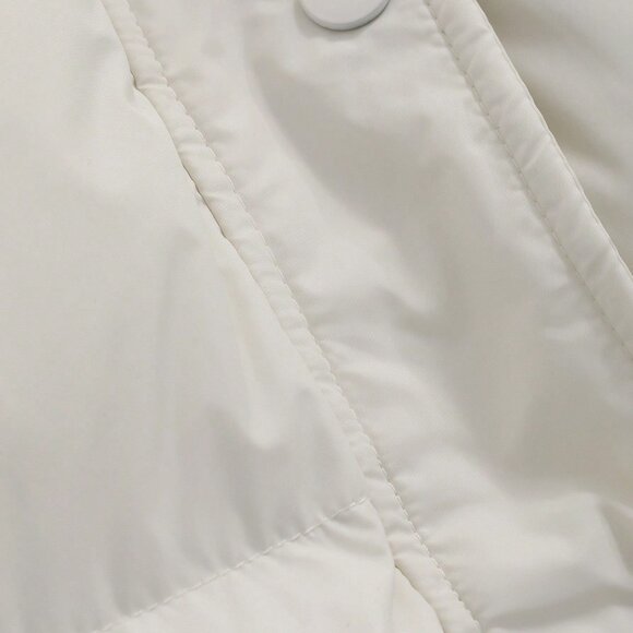 Beige Casual Women's Zipper Front Hooded Thick Padded Coat - Picture 4 of 5